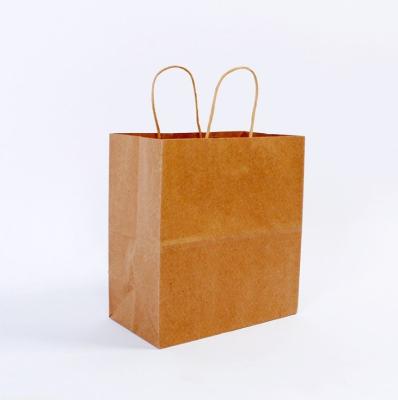 China Recycled Materials Logo Can Be Customized Printed Brown Kraft Gift Craft Shopping Paper Bag With Handles for sale