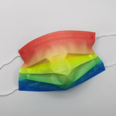 China Anti-Dust LGBT Parader Unisex Wear Rainbow 3 Color Wield Disposable Face Maskes Sports Logo Custom Face Cover for sale