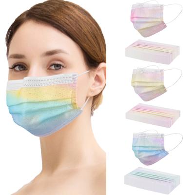 China Huaqi masker wajah facemask comfortable non-medical disposable facemask printed wide earloop facemask lacefacemask for sale