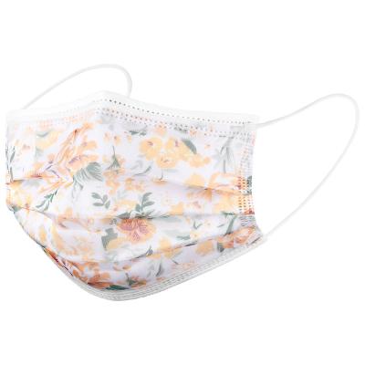 China Comfortable Huaqi 2022 Spring Masker 4 Ply Custom Printed Facemasks Mesh Lace Floral Disposable Facemask for sale