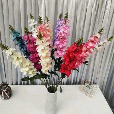 China Decotation Home Plant Wholesale Artificial Silk Flower Delphinium For Home Decoration Simple Violet Flowers for sale