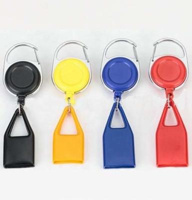 China ABS + Retractable Carabiner Badge Reels ABS Yo-Yo Badge Holders Zinc Alloy Heavy Duty Oval Plastic Name Badge Reel Reel With Lighter Holder for sale