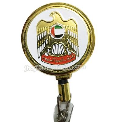 China Viet Nam 2020 UAE Dubai Falcon Metal Badge Reel Gold UAE Government Falcon Reel Badge for sale