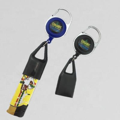 China ABS+Zinc Alloy Wholesale Custom Badge Holder Printing Carabiner Badge Reel With Lighter Holder for sale