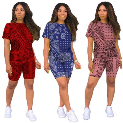 China 2021 Summer Two Piece QUICK DRY Two Piece Biker Shorts Set 2 Pieces Short Set Short Two Piece Sets for sale