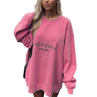 China 2021 Anti-wrinkle women's hoodies and sweatshirts fashion casual printing loose oversized hoodie for sale