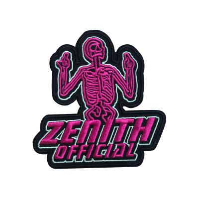 China Hot Selling Popular Different Types Fashionable Skeleton Design Embroidery Patches For Clothing Appliques for sale