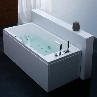 China Acrylic marble slab combo Air & whirlpool massage hot bathtub ,freestanding indoor corner tub for sale