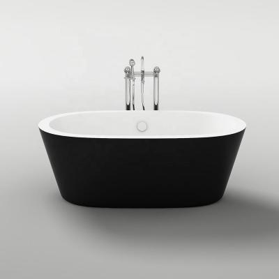 China CUPC CE Approval Maggiore Model bathtub Acrylic freestanding tub for adults with matt black outside soaking tub for sale