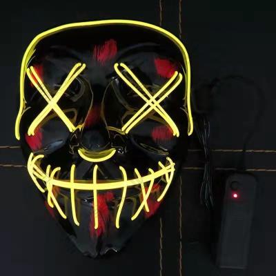 China 2021 New Product LED Custom Design Party Light Led Sound Reactive Face Mask For Event Halloween Festival for sale