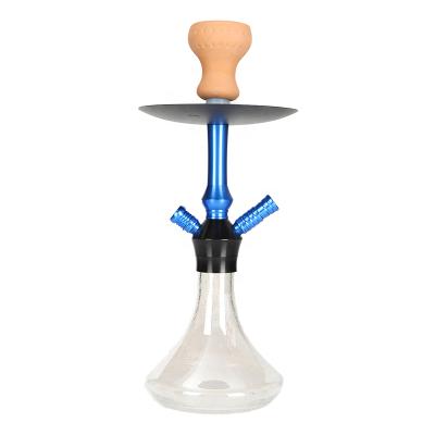 China Portable Cheap Aluminum Hookah Small Price 42CM Portable Shisha Set Transparent Shisha Glass Hookah For Travel for sale