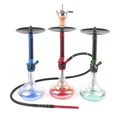 China 2021 Handmade New Style Two Hoses 70CM Big Union Shisha Aluminum Glass Bottle Luxurious Hookah for sale