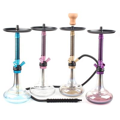 China 2021 Style Tobacco Handmade Luxurious Hookah Large Single Pipe 70CM Length Glass Bottle Aluminum Hookah Shisha for sale