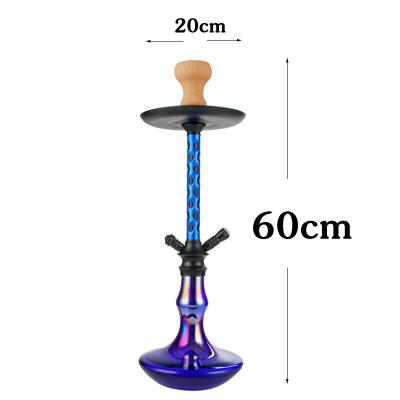 China Best Handmade Hookah Supplier 60CM Large Size Glass Bottle Shisha Germann Hookah Shisha Laser Aluminum Hookah for sale