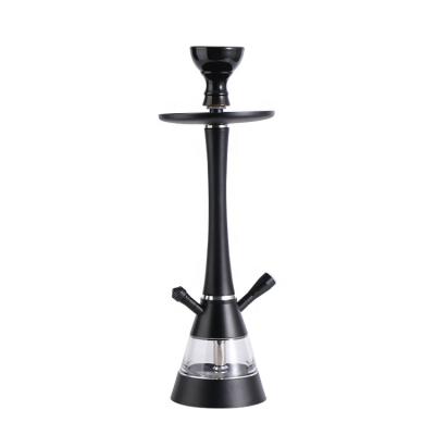 China New Best Accessories 48CM Durable Portable Middle Glass Metal Hose Stand Alone Hookah Aluminum Hookah for sale