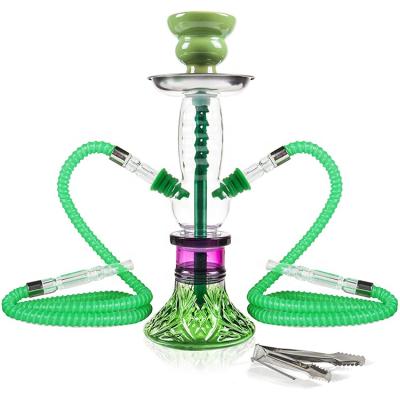 China 2021 New Durable Water Shisha Pipes Price Two Cheap Hookah Set Portable Disposable Small Size Plastic Hookah for sale