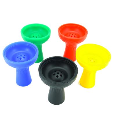 China Durable Hot Selling Classic Style Silica Gel Hookah Accessories Six Hole Hookah Head Shisha Silicone Hookah Bowls for sale