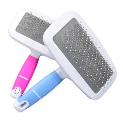 China Viable Professional Cat Cleaning Brush Dog Pet Hair Removal Brush Stainless Pet Grooming Comb for sale