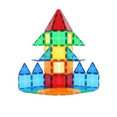 China DIY Magnetic Building Block Toys Wholesale Custom Magnetic Car Racing Tiles Track Toys DIY Magnetic Tiles Building Educational Montessori Toys for sale