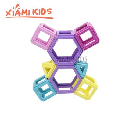 China 3d ROD Building Blocks Toys XIAMIKIDS Magnetic Construction 3D Educational Blocks Set Kids Magnet Play Magnetic ROD Tile Building Blocks Set For Kids for sale