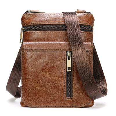 China Fashion Amazon Drop Shipping Genuine Leather Men Bags Small Shoulder Cross - Body Bag For Daily Casual Messenger Mens Travel Bag Handbag for sale