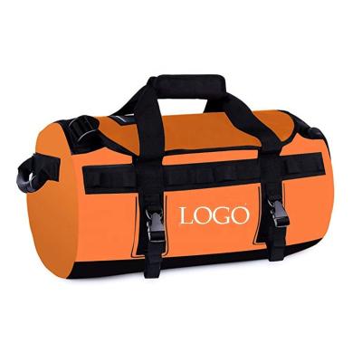 China China Custom Stylish Women's Duffel Bag Wholesale Logo Printing Orange Sport Heavy Duty Folding Heavy Duty Tote 40L 50L Durable Overnight Bag for sale