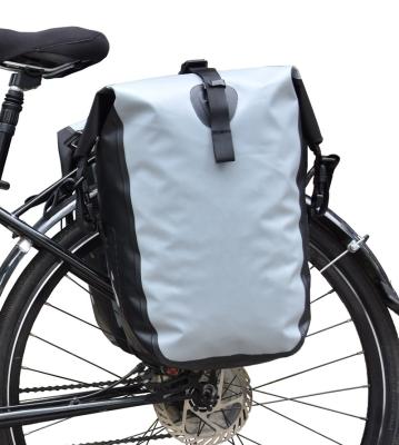 China Wholesale PVC Folding Bicycle Bag Outdoor Rise High Frequency Welded 100% Waterproof Pannier Bag ODM Customized Logo Saddle Bike Backpack for sale