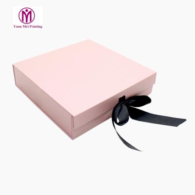 China Foldable Magnetic Luxury Box Logo White Rigid Cardboard Magnet Closure Recyclable Custom Gift Packaging Paper With Ribbon for sale