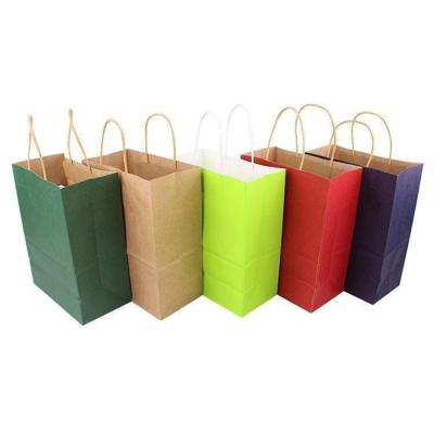 China High Quality Recycled Customizable Printing Brown Materials Logo Craft Kraft Paper Shopping Bag With Twisted Handle for sale