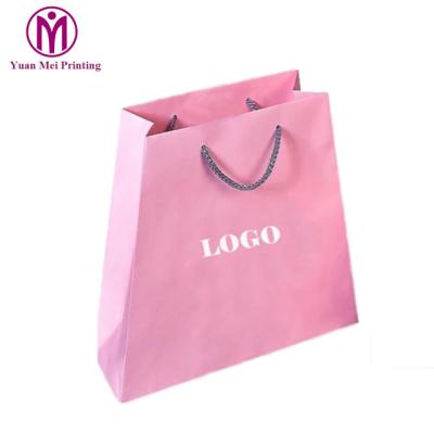 China Custom cute design boutique logo birthday paper art recyclable mini die cut gift bag with roll handles for sale