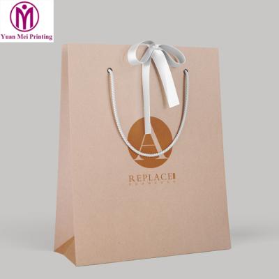 China Recyclable Custom Personalized White Shopping Paper Folding Gift Packaging Bag With Ribbon for sale