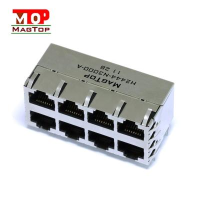 China Multi port (2X4) computer port RJ45 rj45 connectors jack with mag for computer for sale