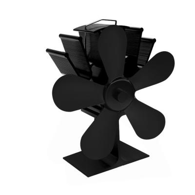 China Household Maker Impeller Fireplace Stove Hot Air Heat Powered Stove With 5 Blades Heat 1Piece Labor Fan for sale