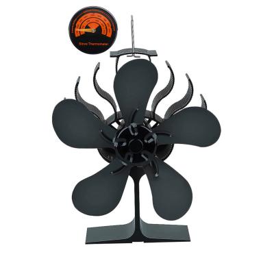 China Original 2022 Household 800CAXBX 5 Blade Heat Powered Small Stove Wood Fan Black for sale