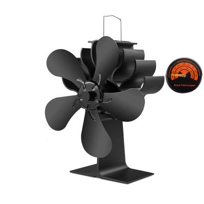 China Household Christmas Hot Heat Powered Low Price Low Price Wood Stove Fan High Top Airflow 5 Blades for sale