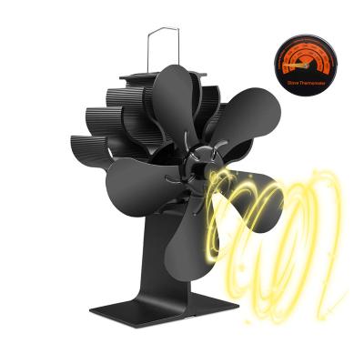 China Household Wood Burner 5 Blades Amazon Fireplace Heat Powered Stove Fan for sale