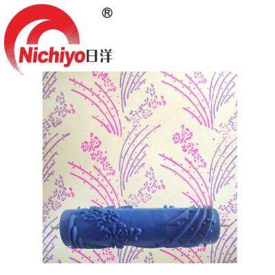 China Wall Texture Stencil Brush Pattern Paint Roller Dustproof Embossed Sleeve Decor for sale