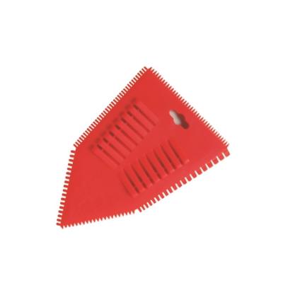 China plastic trapezoidal scraper/ plastic three horn scraper art scraper with teeth for sale