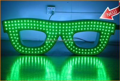 China 2015 New Outdoor Electronics Inventions Illuminated Lead Glasses Sign , Lead Glasses Neon Sign for sale