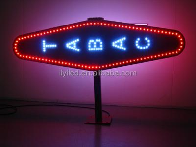 China Outdoor Infrared Remote Control LED Tobacco Sign 2 Sides Stainless Steel LED Tobacco Sign for sale