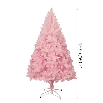 China Green Net Popular Ins Wind Popular Christmas Environmental Protection Pink Christmas Decoration Flocking Tree for sale