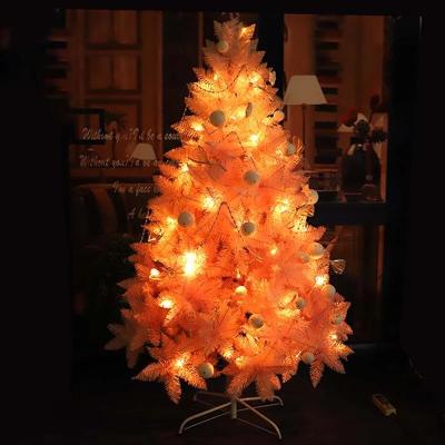 China Amazon Fiber Snow Christmas Trees Custom Artificial Green Red Pink Popular Wind Tree Amazon Environmental Protection Christmas Decoration ISS Flocking Tree for sale