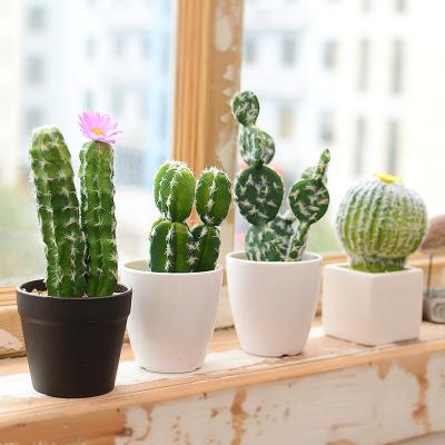 China Wholesale Custom Daily Succulents Artificial Flowers Ceramic Potted Plants Small Mini F Wedding Decoration Plants Forever Bonsai for sale