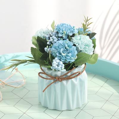 China Hydrangea Silk Artificial Flowers Suppliers Fabric Artificial Flowers Party Home Decorations For Bridal Wedding Bouquet for sale