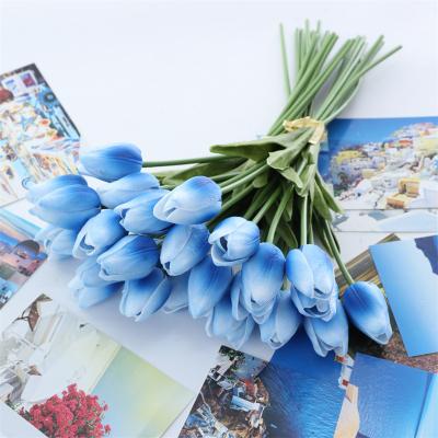 China Artificial PU Flowers Wedding Decor Artificial Bride Bouquet Touch Flower Real Homes Garden Decoration Tulip for sale