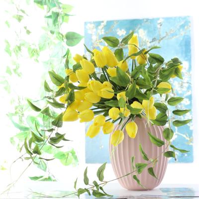 China New Arrival PU China Real Touch Artificial Flowers Tulip For Home Wedding Artificial Flowers for sale