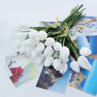 China Real Touch Handmade PU Plastic Artificial Flower Tulip For Home Decoration for sale