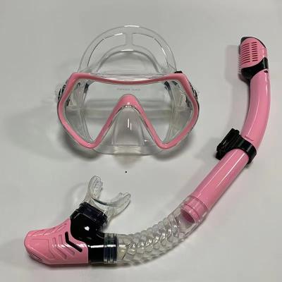 China Universal Diving Glasses Diving Glasses Breathing Tube Diving Two-Piece Set New Big Frame Men's and Women's Face Glass Silicone for sale