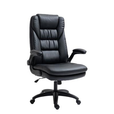 China Adjustable Flip Arm Office Manager Swivel Boss Ceo Office Chair Black Executive Leather Boss (Size) for sale