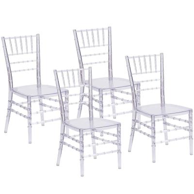 China High Quality Modern Wedding UV-Protected Stain Resistant Stackable Chiavari Crystal Chair Resin Chairs for sale